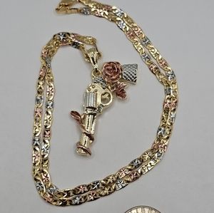 - Fashion necklace GOLD PLATED 3-colors 18k